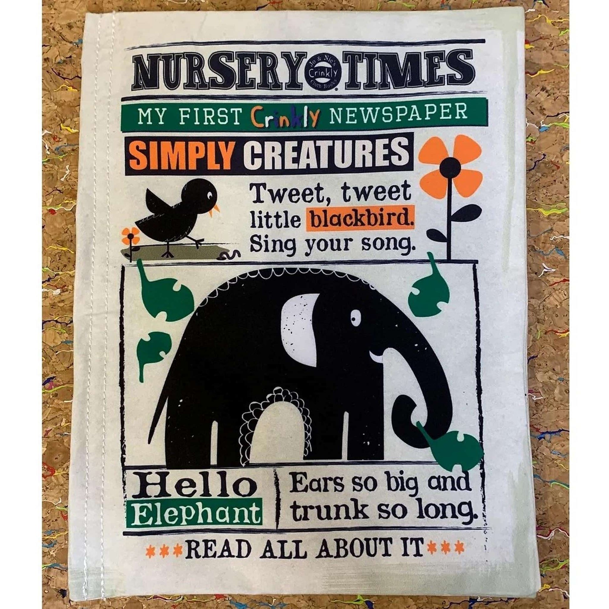 Jo and Nic's Crinkly Cloth Books Nursery Times High Contrast Simply Creatures