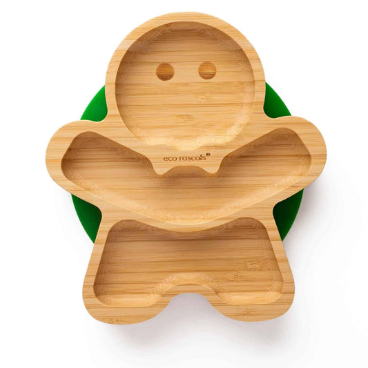 Eco Rascals Bamboo Gingerbread Man Plate
