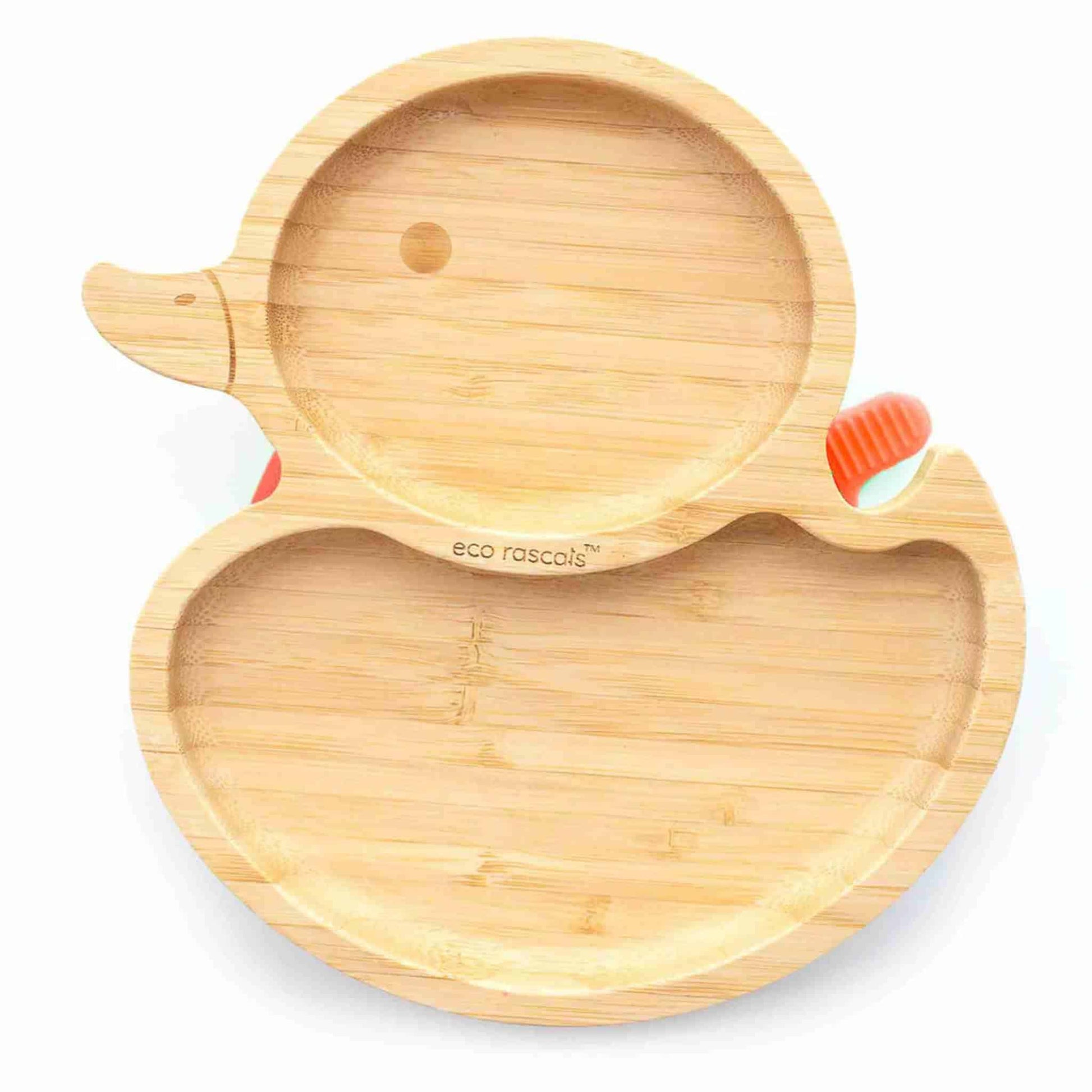 Eco Rascals Bamboo Duck Plate Orange