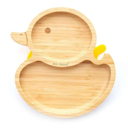 Eco Rascals Bamboo Duck Plate Yellow