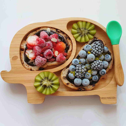 Eco Rascals Bamboo Elephant Plate Lifestyle