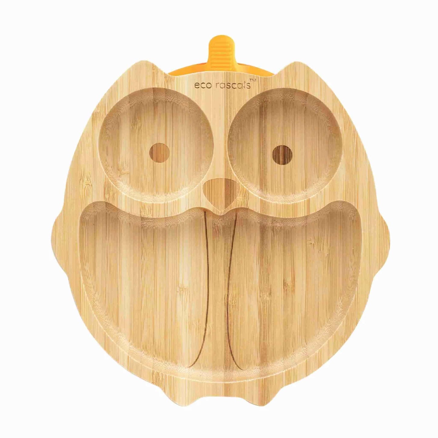 Eco Rascals Bamboo Owl Plate Orange