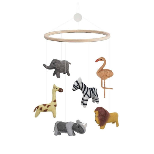 Gamcha Handmade Felt Crib Mobile Safari