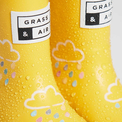Grass and Air Yellow Colour Changing Wellies With Bag Colour Changing