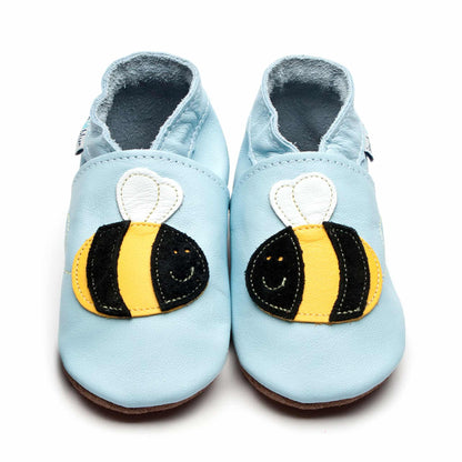 Inch Blue Soft Leather Shoes Blue Bee