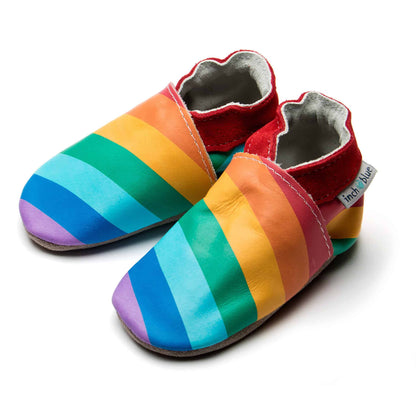 Inch Blue Shoes Rainbow Stripes Side