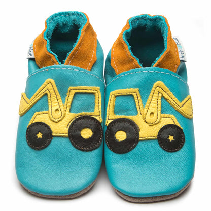 Inch Blue Soft Leather Shoes Turquoise Digger