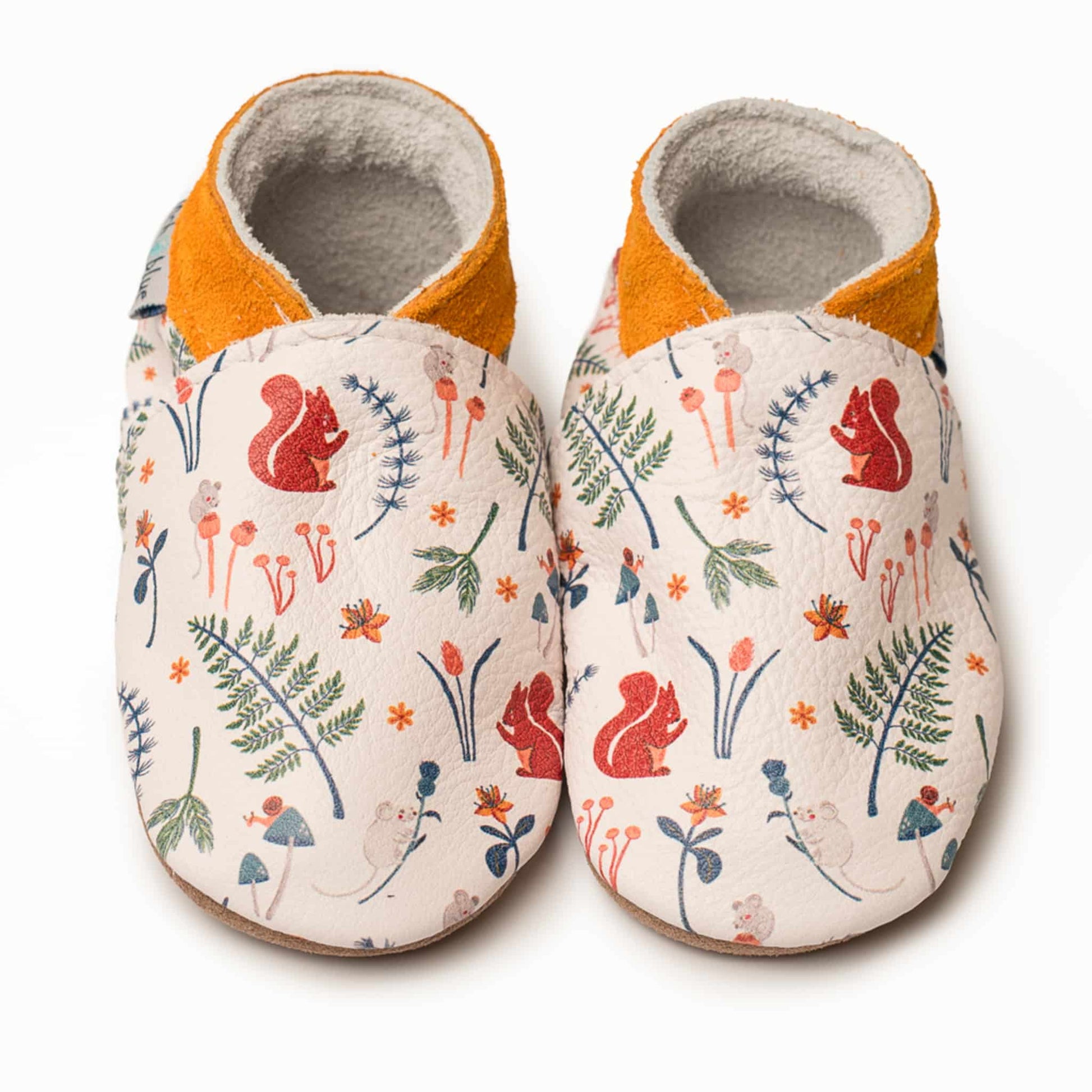 Inch Blue Soft Leather Shoes Woodland Friends