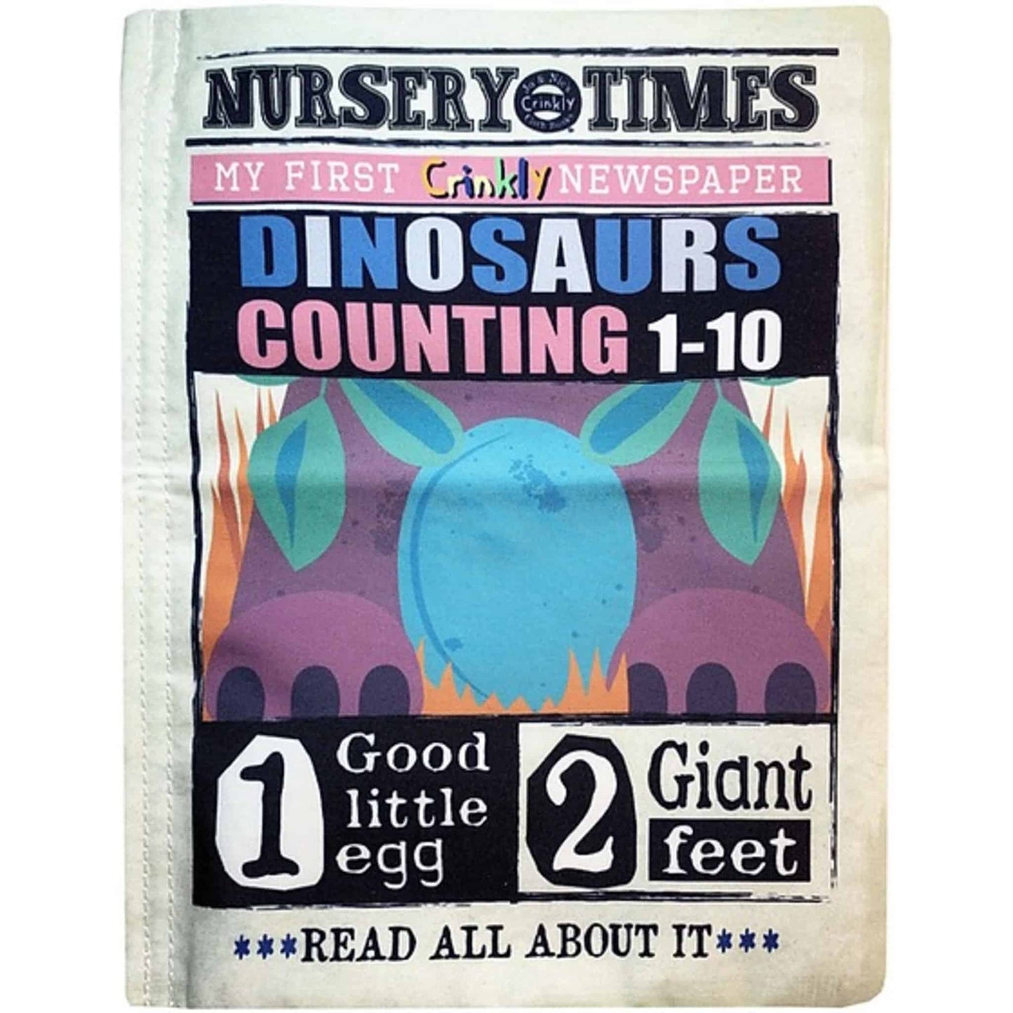 Jo and Nic's Crinkly Cloth Books Nursery Times Dinosaur Count