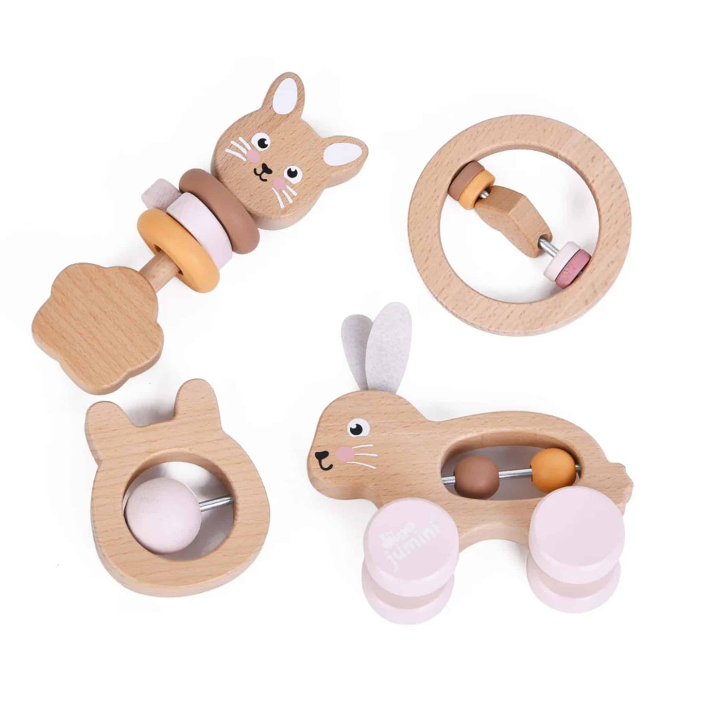 Jumini Friends Wooden Baby Bunny Gift Set Contents