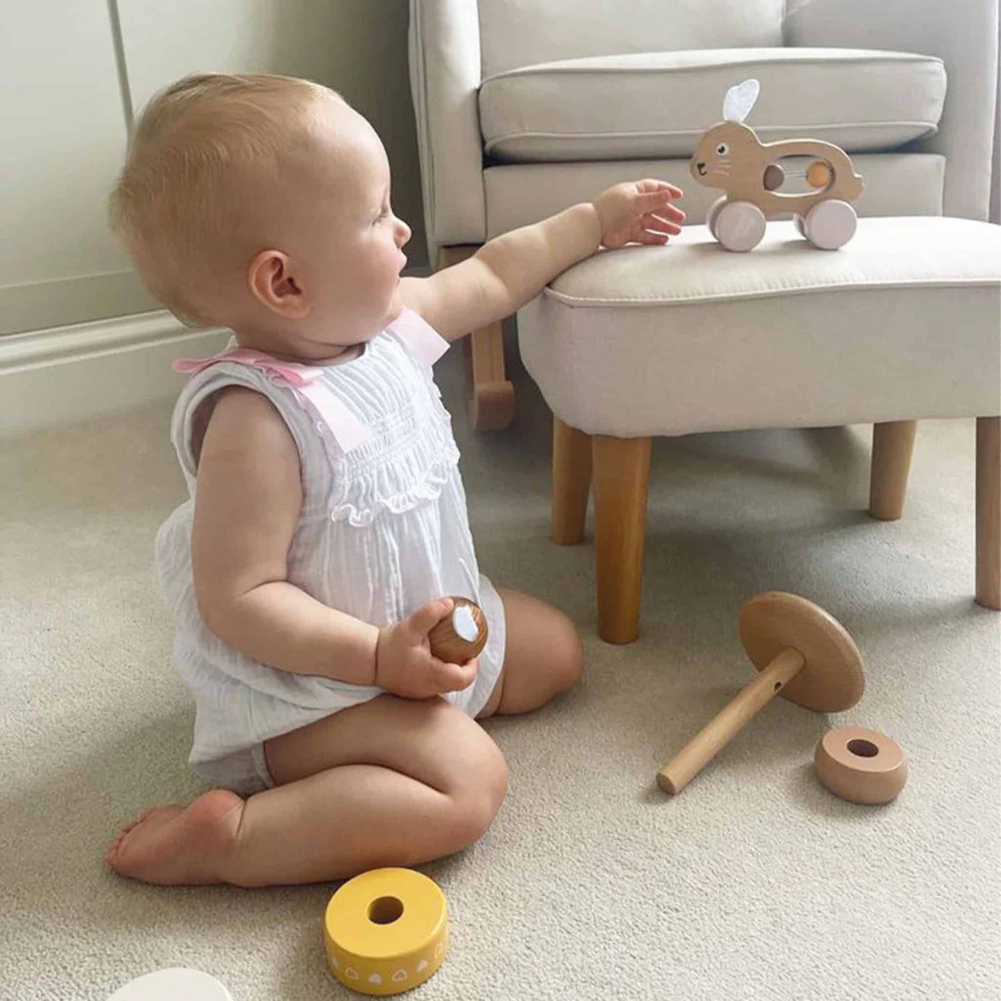 Jumini Friends Wooden Baby Bunny Gift Set Lifestyle