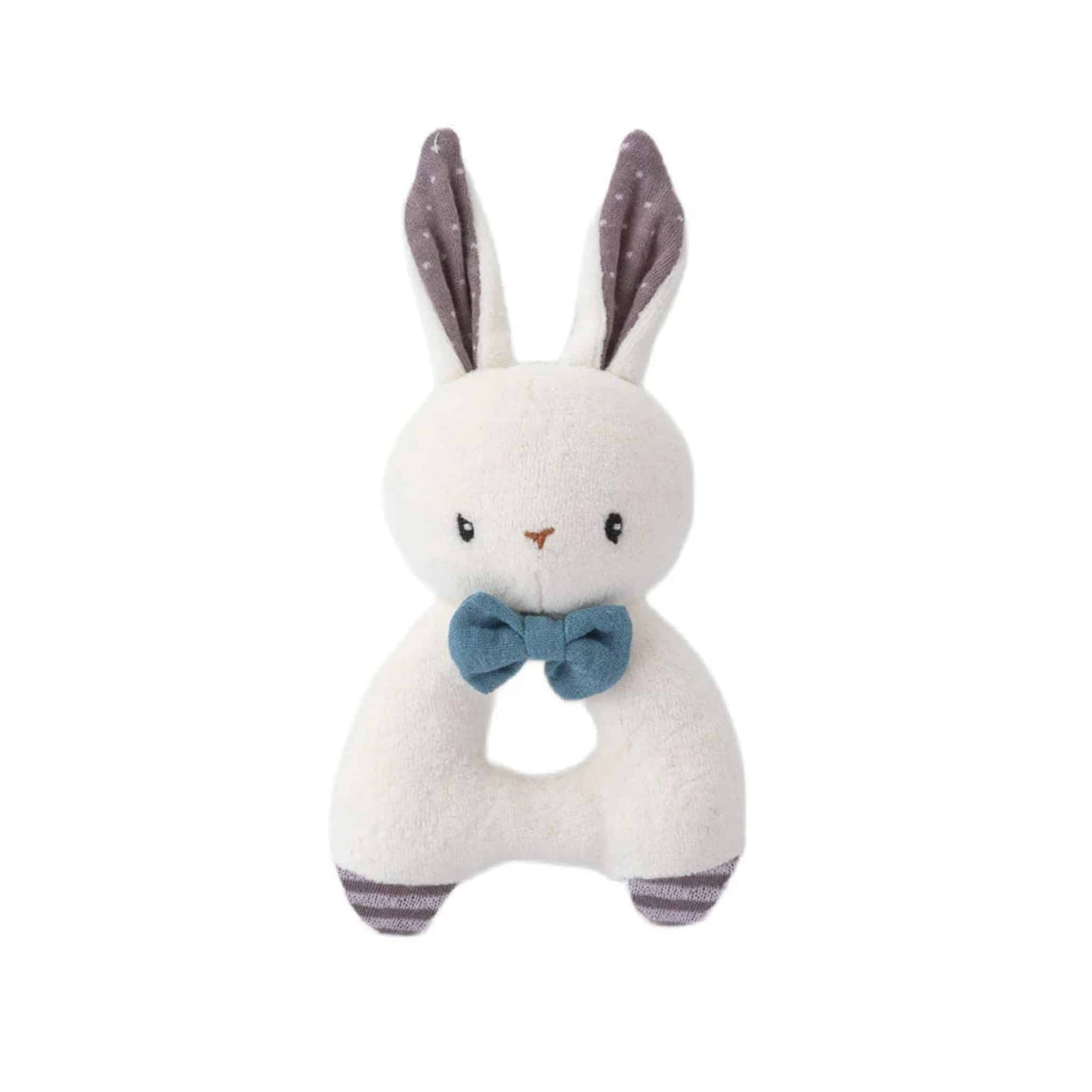 Jumini Organic Cotton Rabbit Rattle Blue