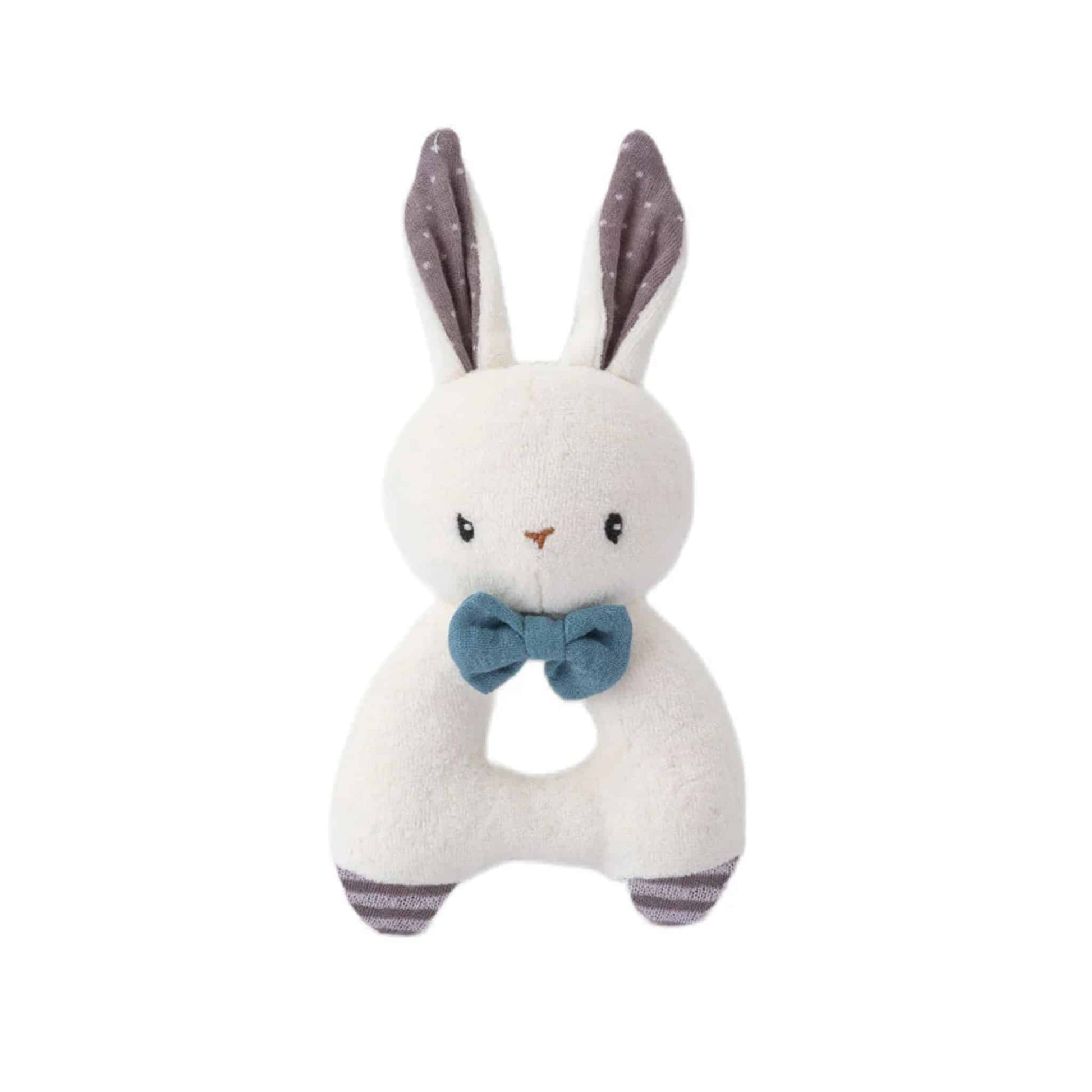 Jumini Organic Cotton Rabbit Rattle Blue