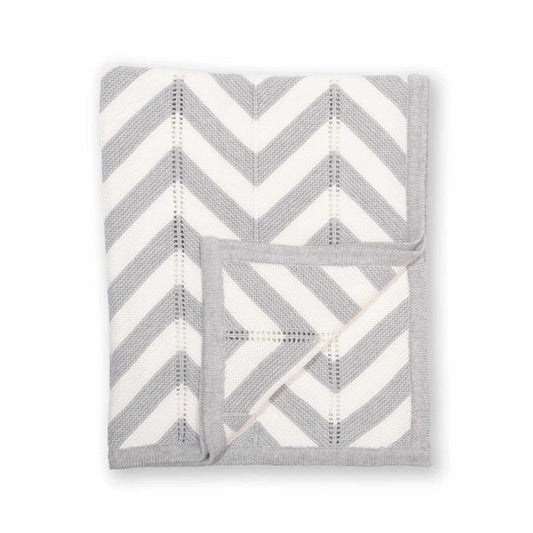 Kite Knitted Blanket Chevron Grey