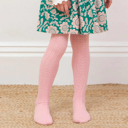 Kite Cable Knit Tights Dusky Pink Lifestyle