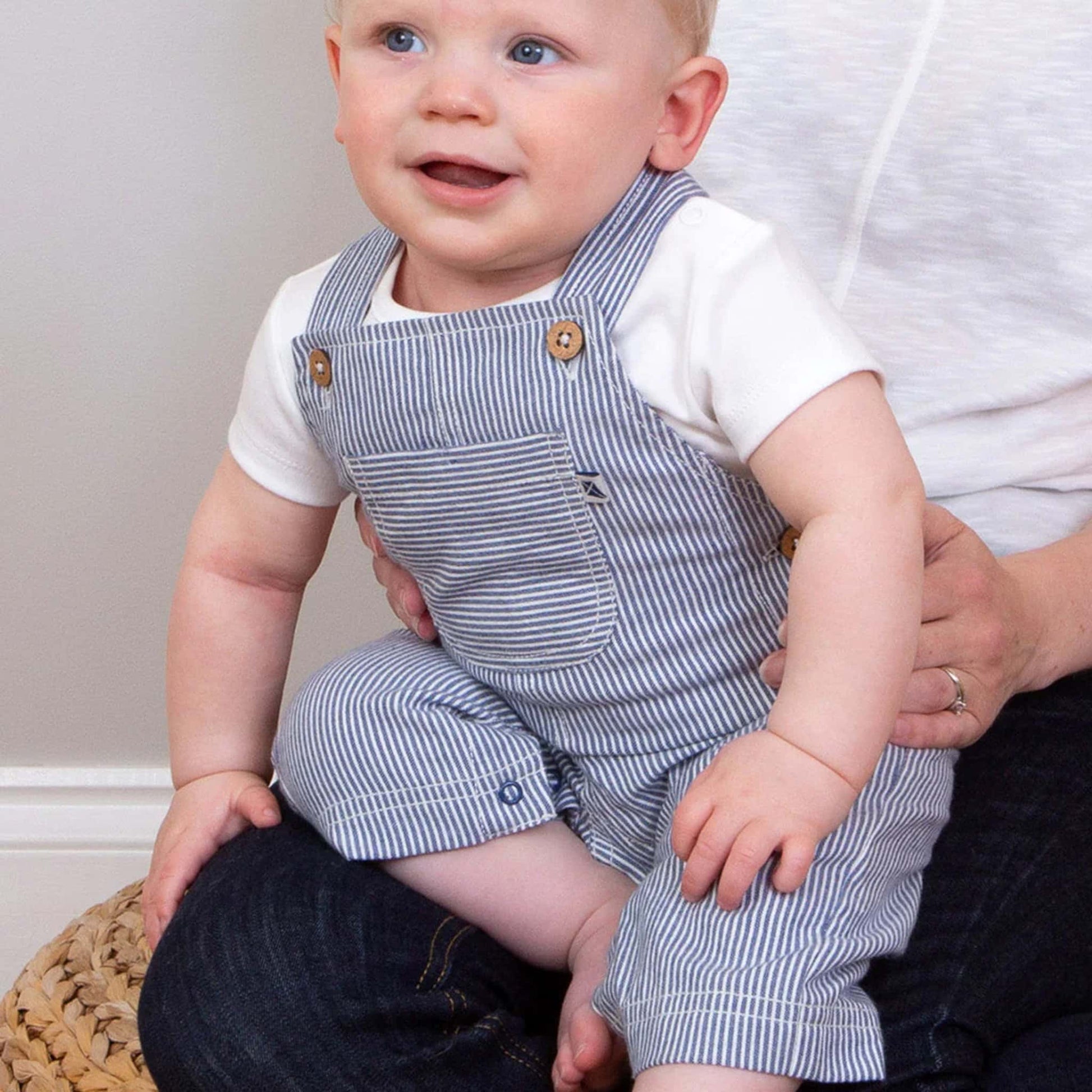 Kite Dungarees Ticking Navy Stripe Lifestyle