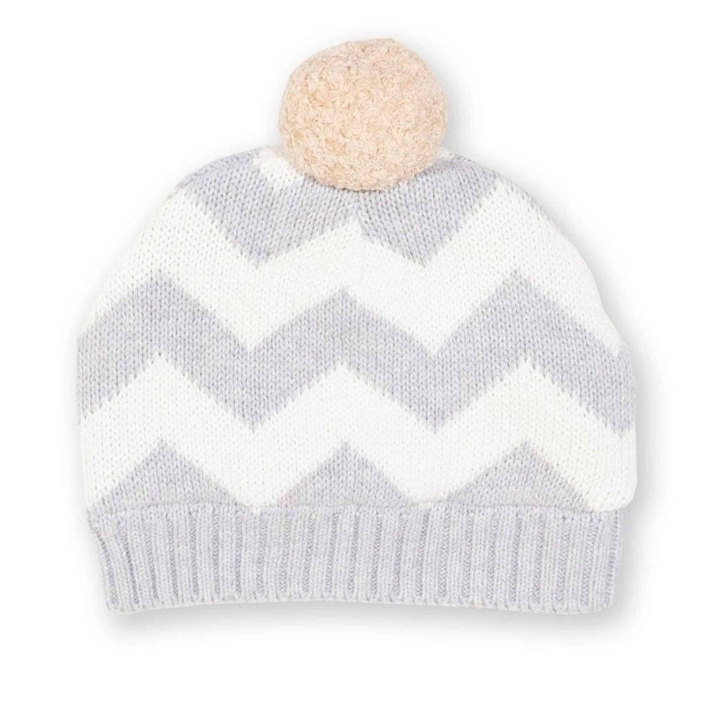 Kite Woolly Hat Grey and Cream Chevron