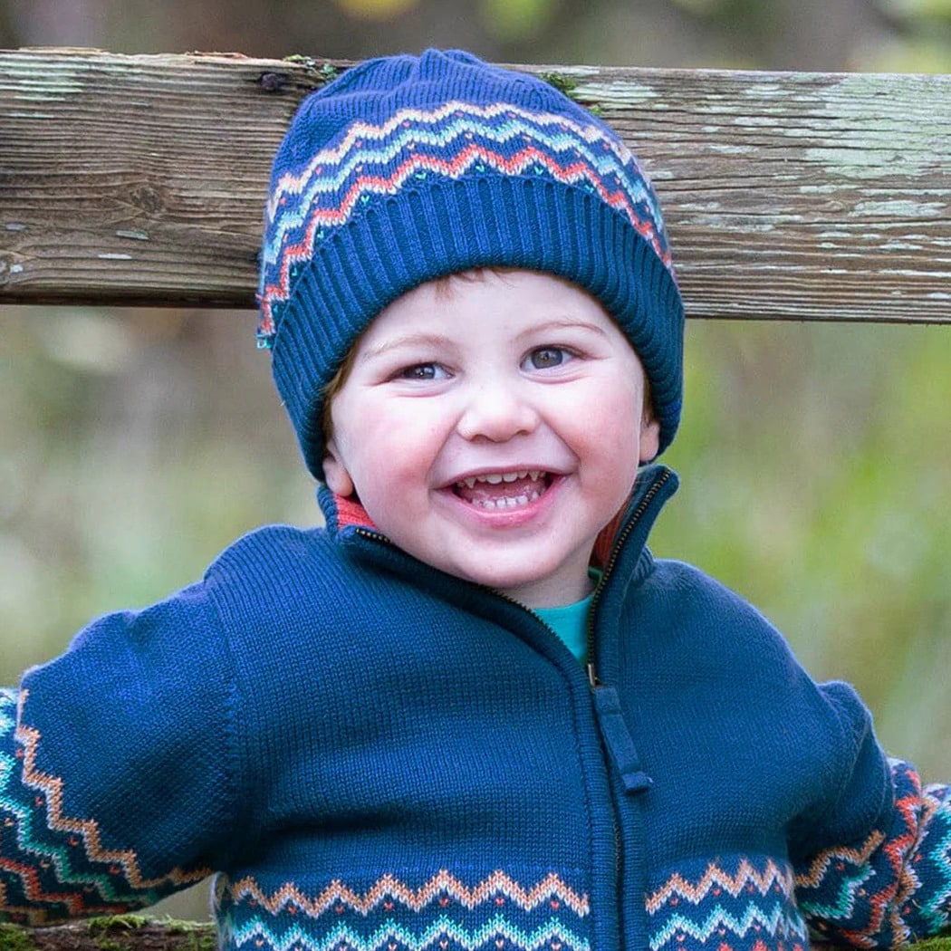 Kite Knit Hat Hygge Navy Zigzag Lifestyle