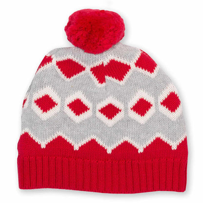 Kite Woolly Hat Red and Grey Jurassic