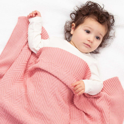 Kite Knitted Blanket Heirloom Dusky Pink
