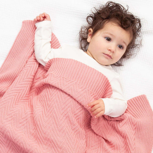 Kite Knitted Blanket Heirloom Dusky Pink