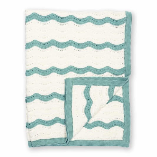 Kite Heirloom Knit Blanket Soft Aloe