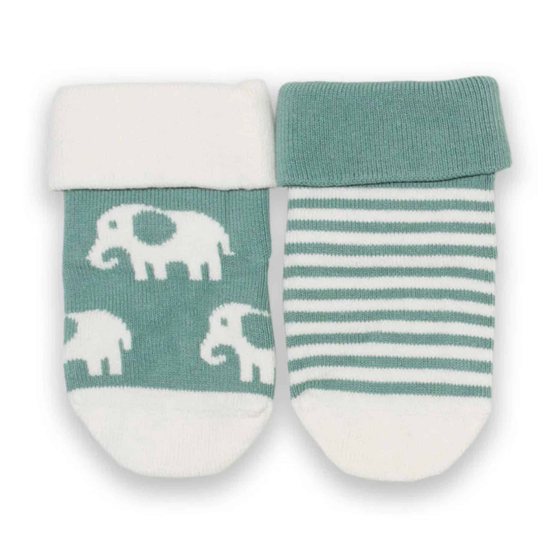 Kite Baby Socks 2 Pack Teal Ele Elephant