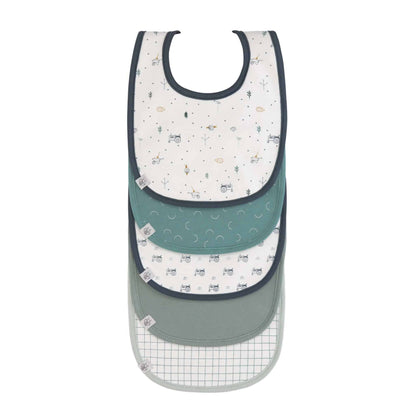 Lässig Value Pack Organic Cotton 5 Bibs Teal Tractors