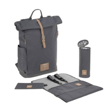 Lässig Rolltop Nappy Changing Backpack Bag Anthracite Contents