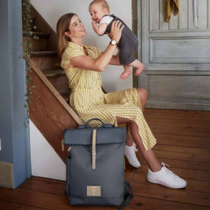 Lässig Rolltop Nappy Changing Backpack Bag Anthracite Lifestyle