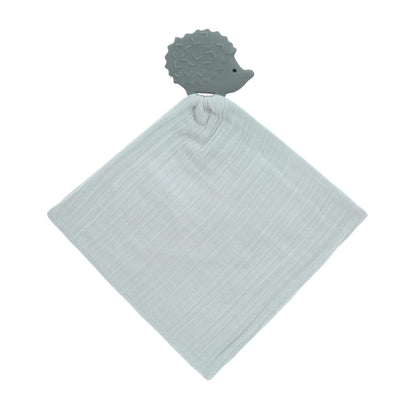 Lässig Natural Rubber Teether and Comforter Blanket Hedgehog