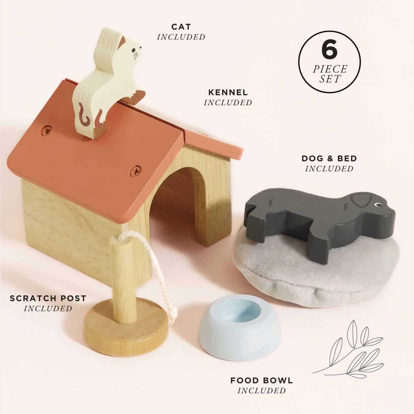 Le Toy Van Wooden Dolls House Pet Set Contents