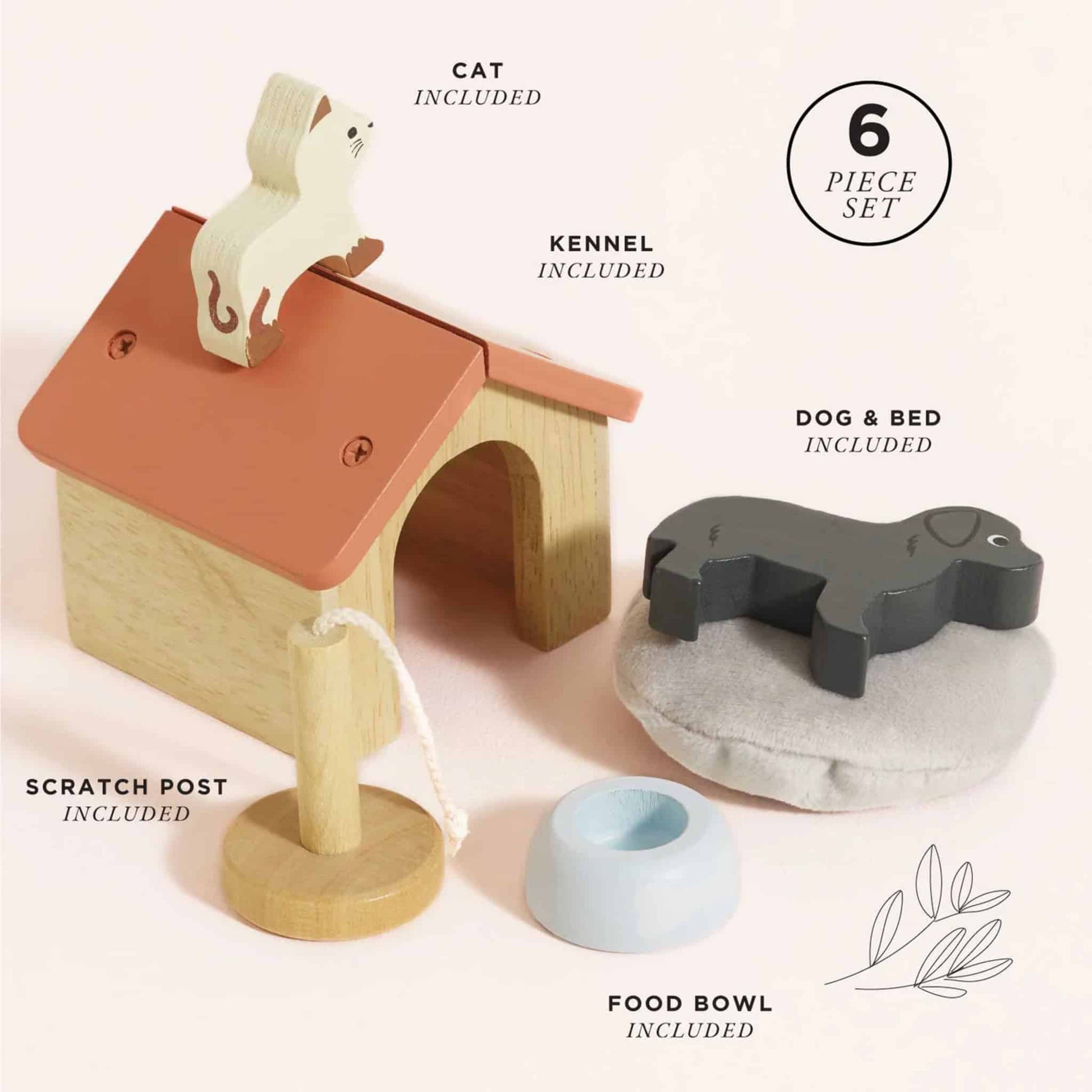 Le Toy Van Wooden Dolls House Pet Set Contents