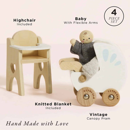 Le Toy Van Wooden Nursery and Baby Set Contents
