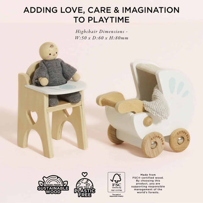 Le Toy Van Wooden Nursery and Baby Set Size