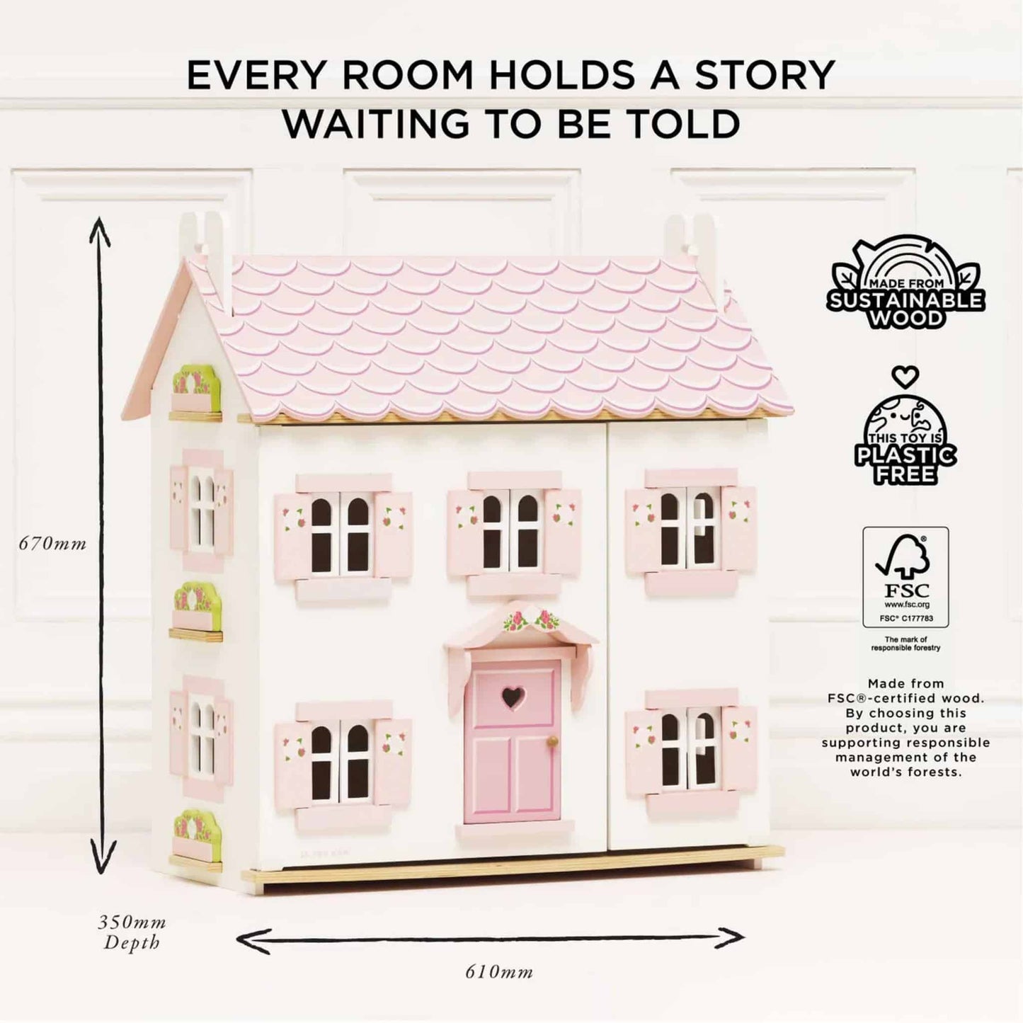 Le Toy Van Sophie's Wooden Dolls House Size