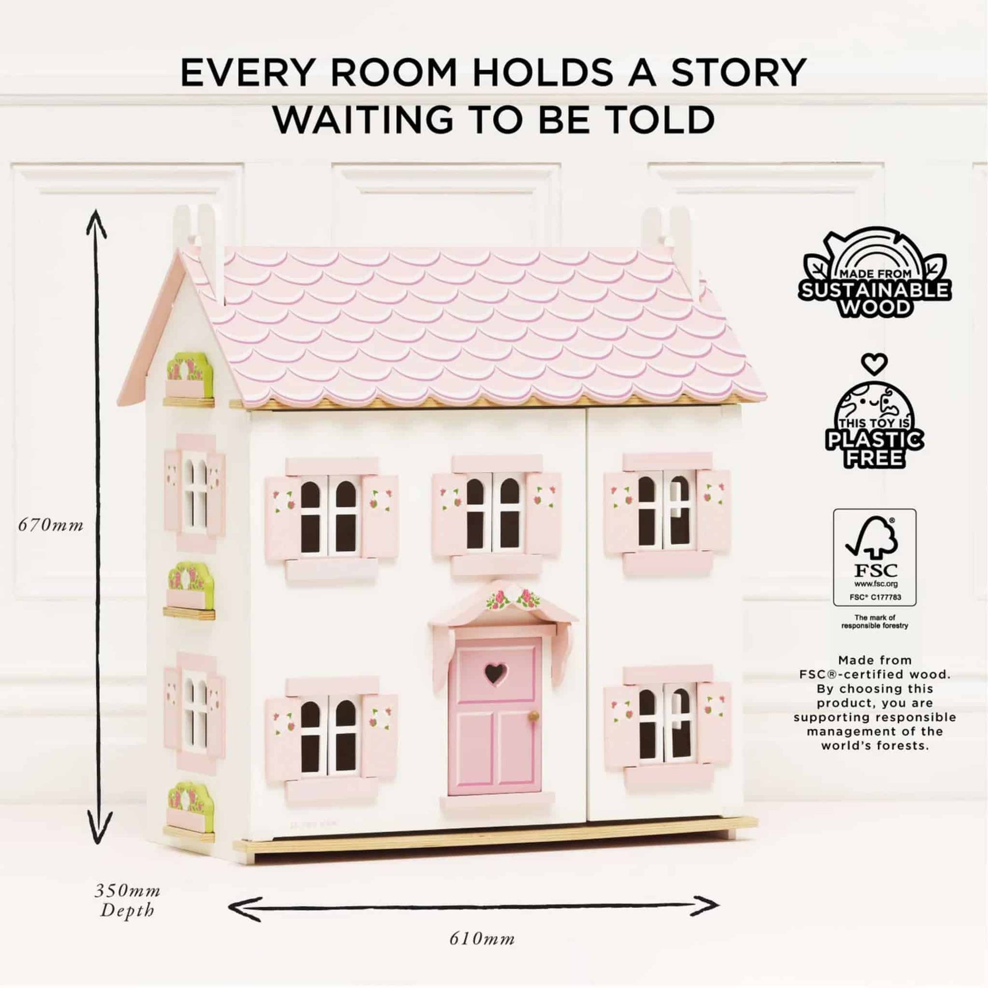 Le Toy Van Sophie's Wooden Dolls House Size