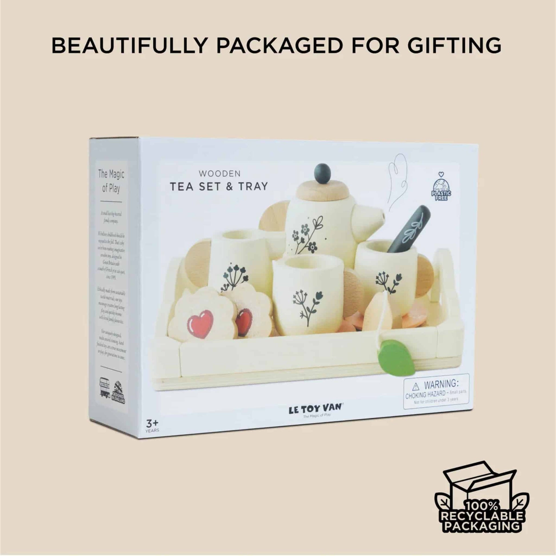 Le Toy Van Vintage Wooden Tea Set and Tray Box