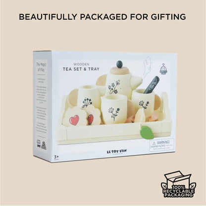 Le Toy Van Vintage Wooden Tea Set and Tray Box