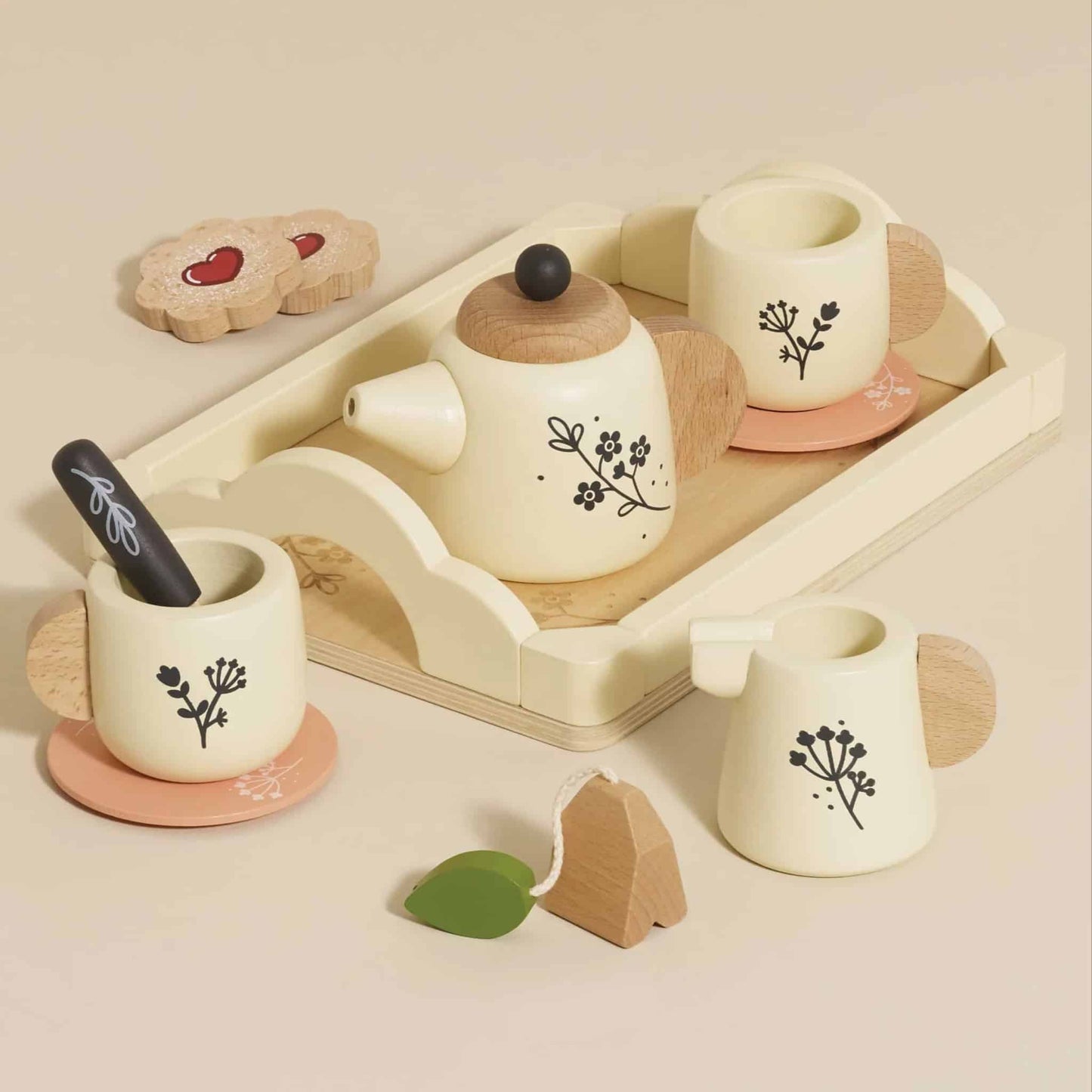 Le Toy Van Vintage Wooden Tea Set and Tray