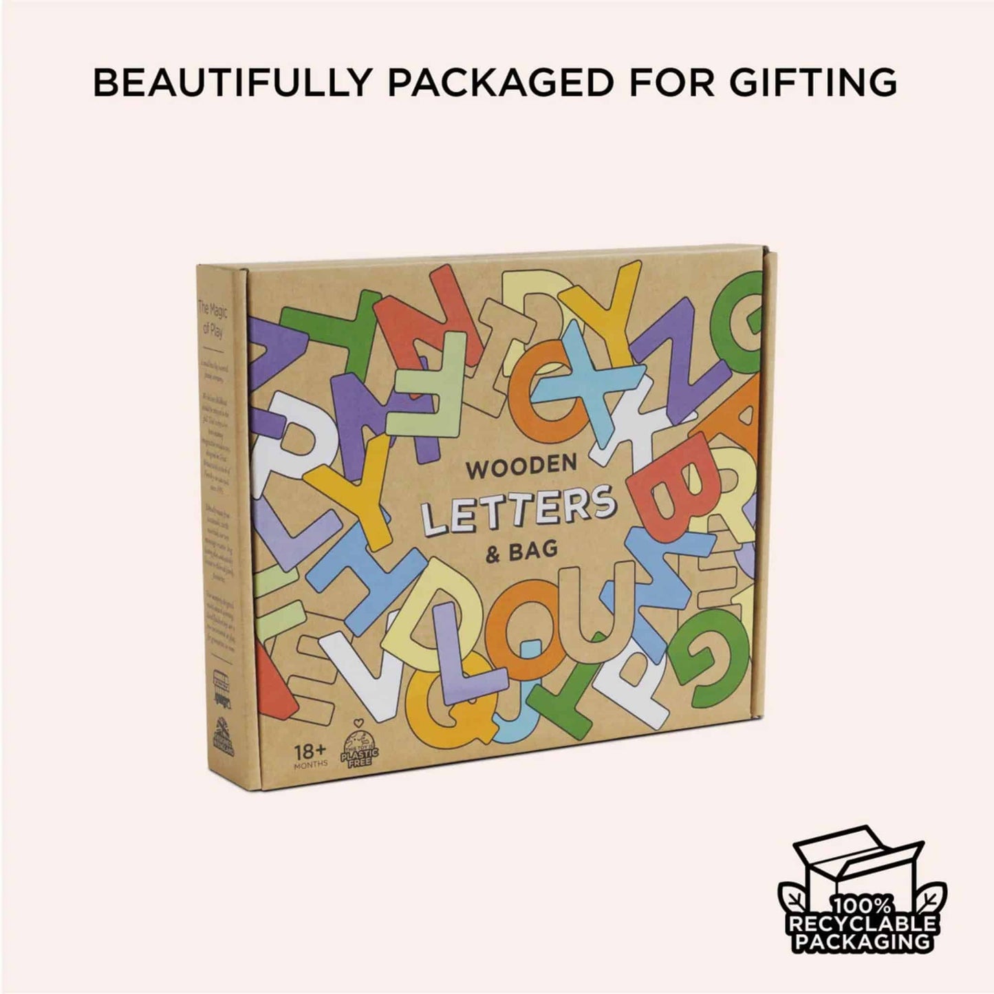 Le Toy Van Bag of Colourful Wooden Letters Box