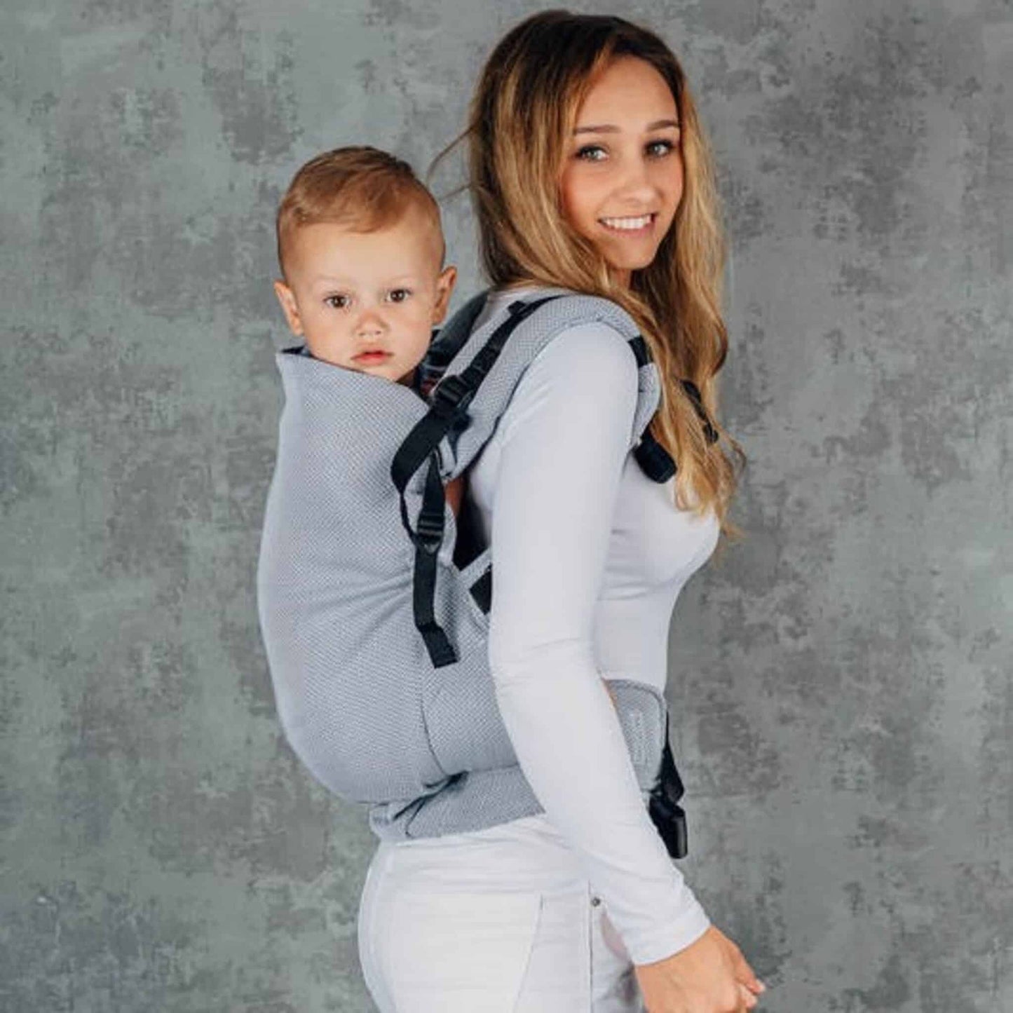 LennyLamb Preschool Carrier Herringbone Grey