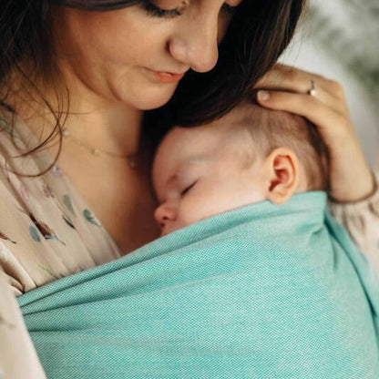 LennyLamb Ring Sling Broken Twill Agave Close-up