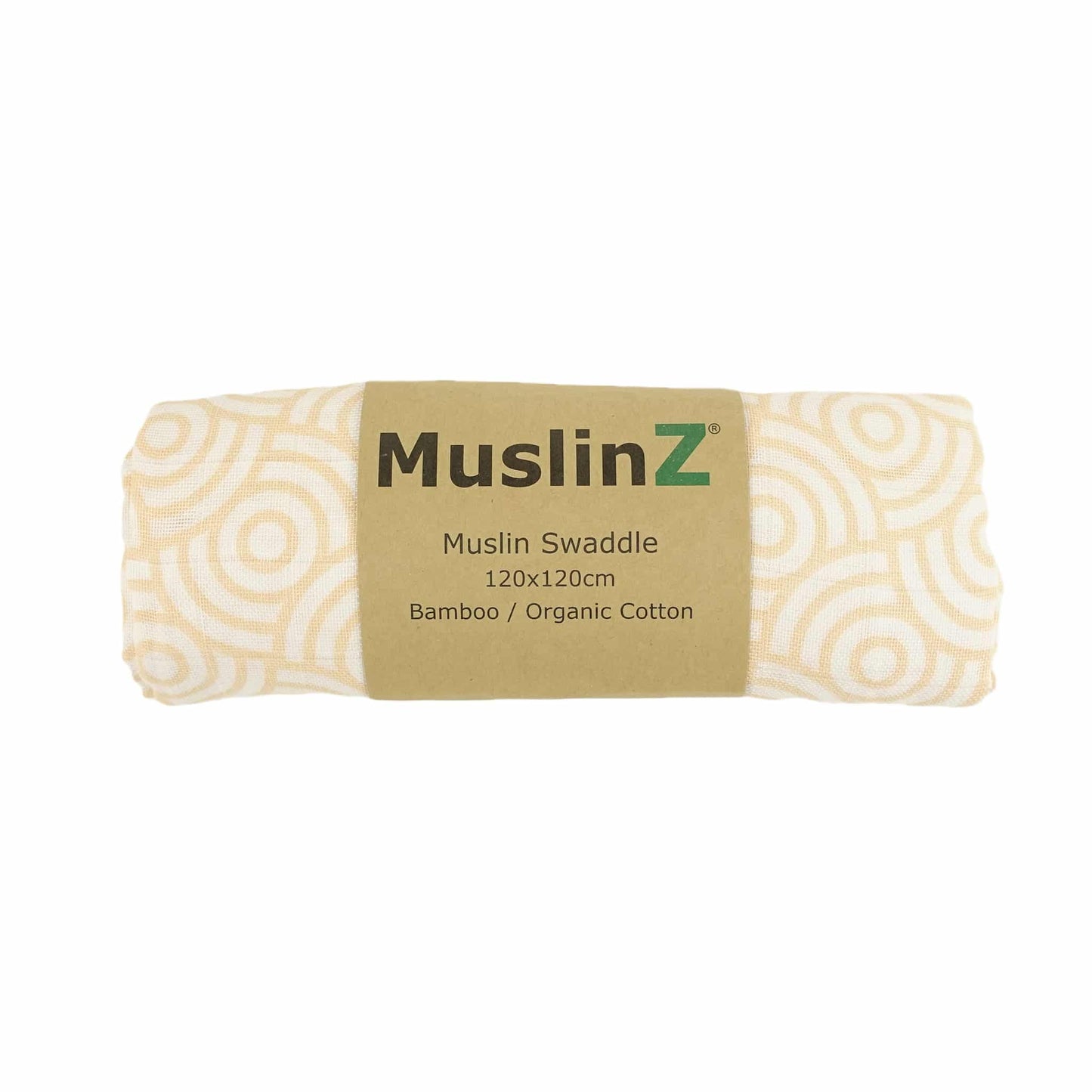 MuslinZ Bamboo/Organic Cotton Muslin Swaddle Gold Swirl
