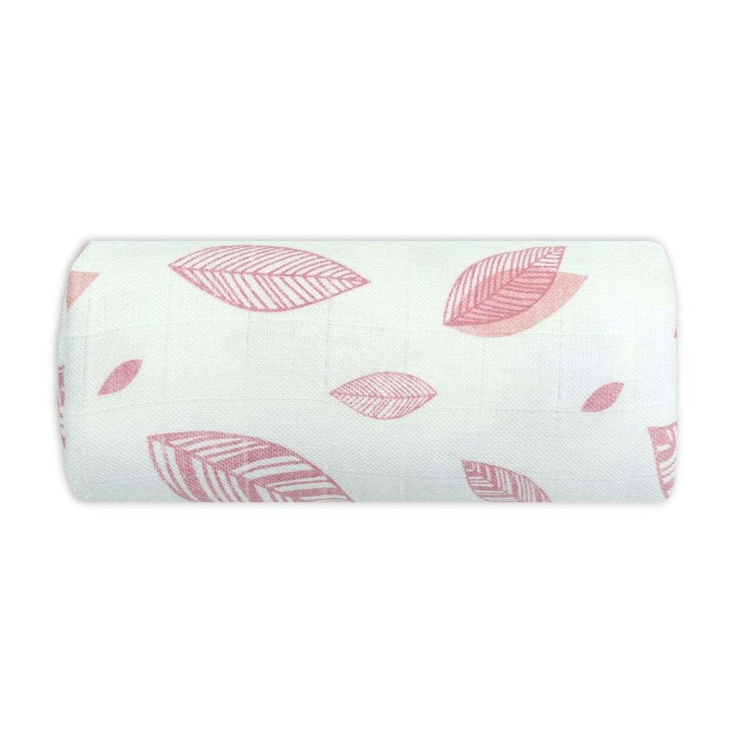 MuslinZ Bamboo/Organic Cotton Muslin Swaddle Pink Leaf