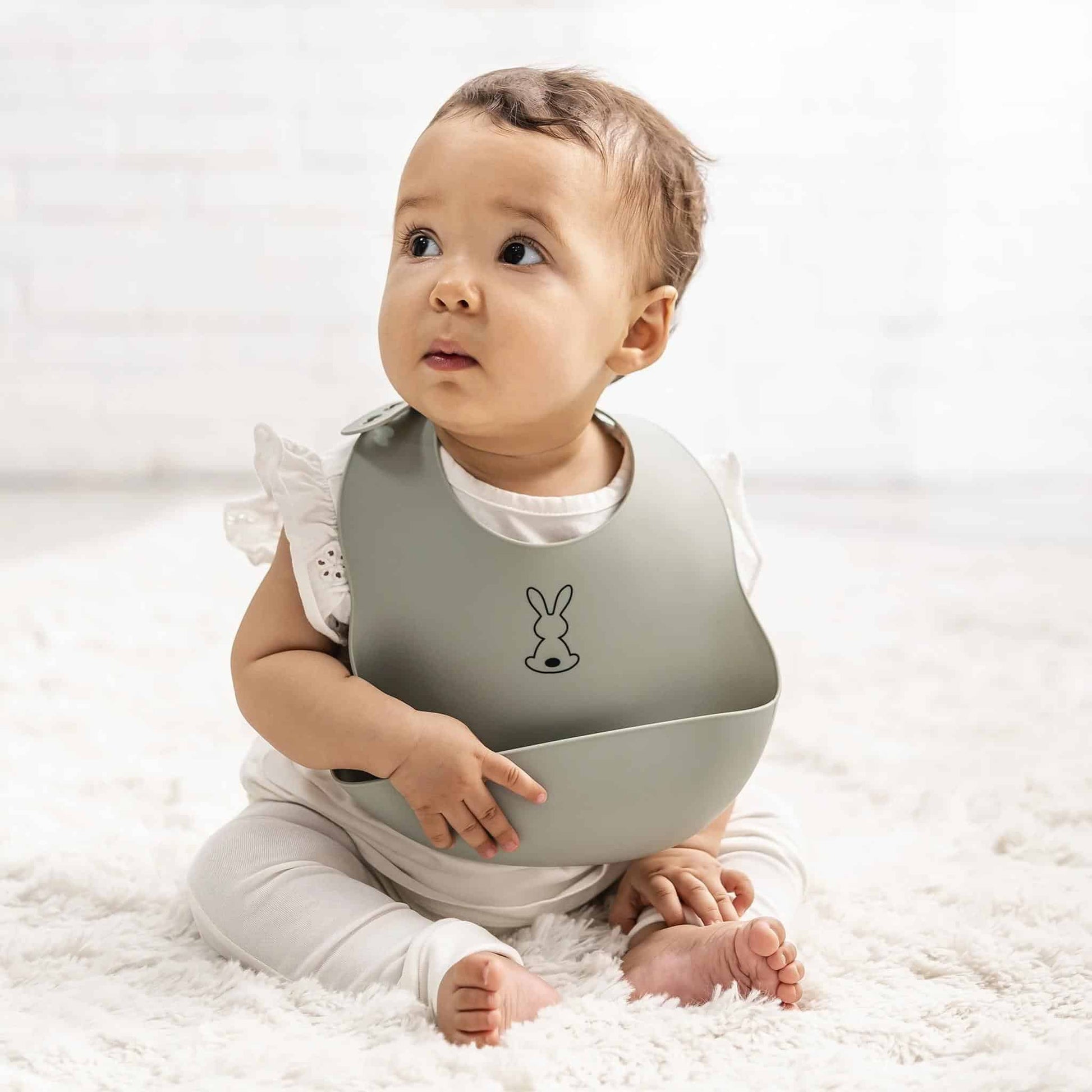 Nattou Silicone Bib Sage Green