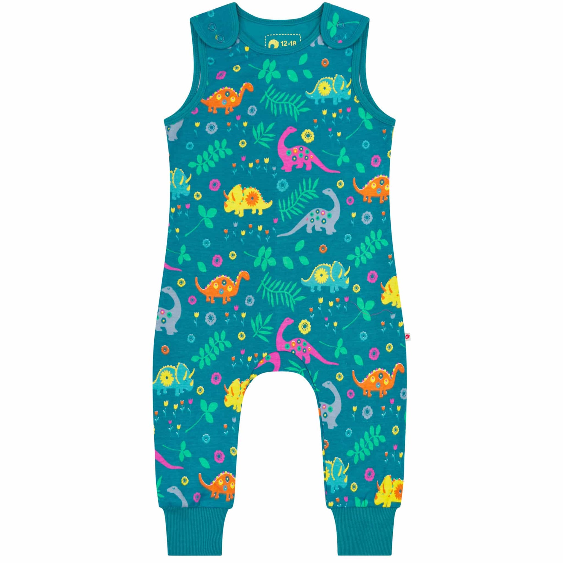 Piccalilly Organic Dungarees Dinosaur