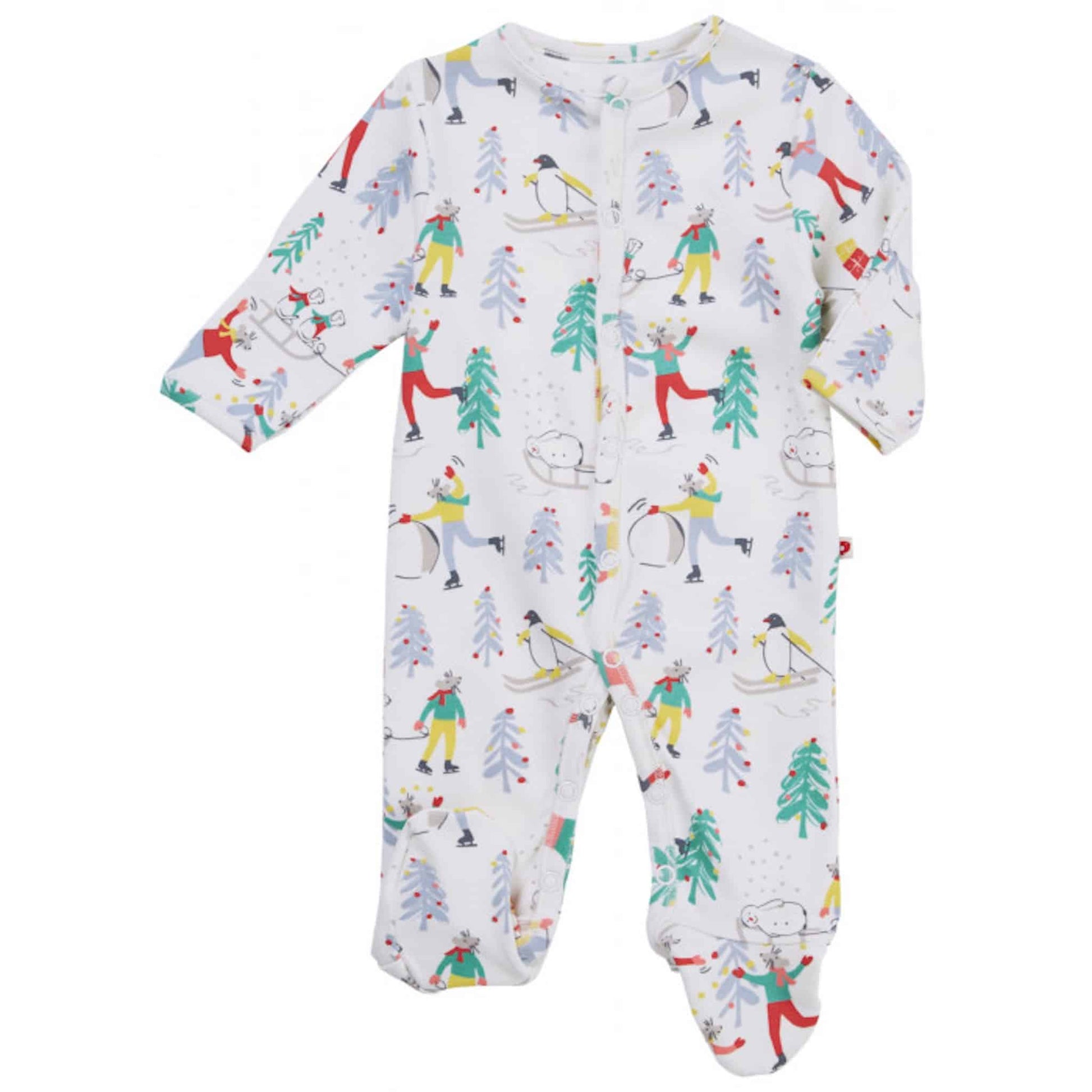 Piccalilly Organic Footed Sleepsuit Winter Wonderland