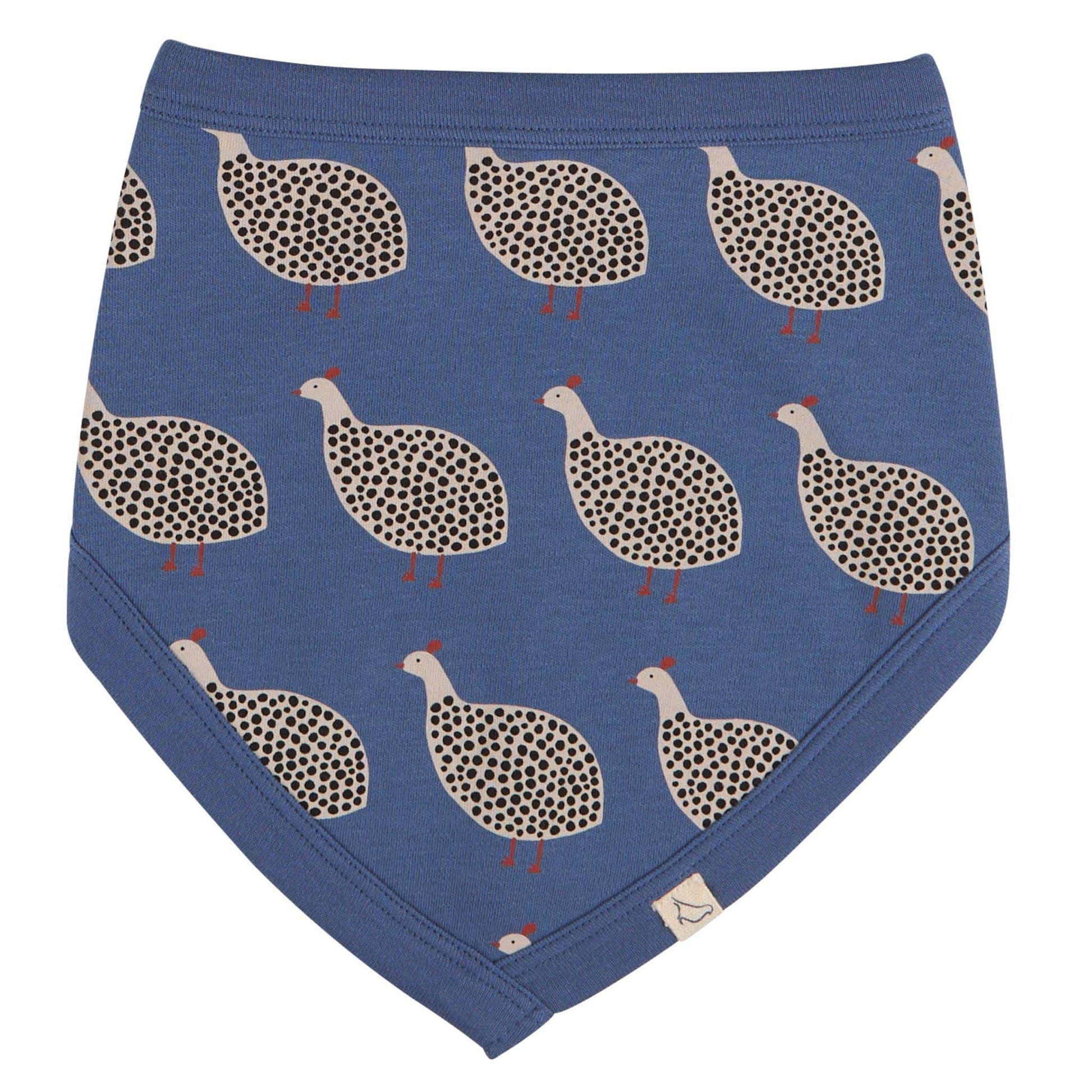 Pigeon Organics Reversible Bib Guinea Fowl Night Blue