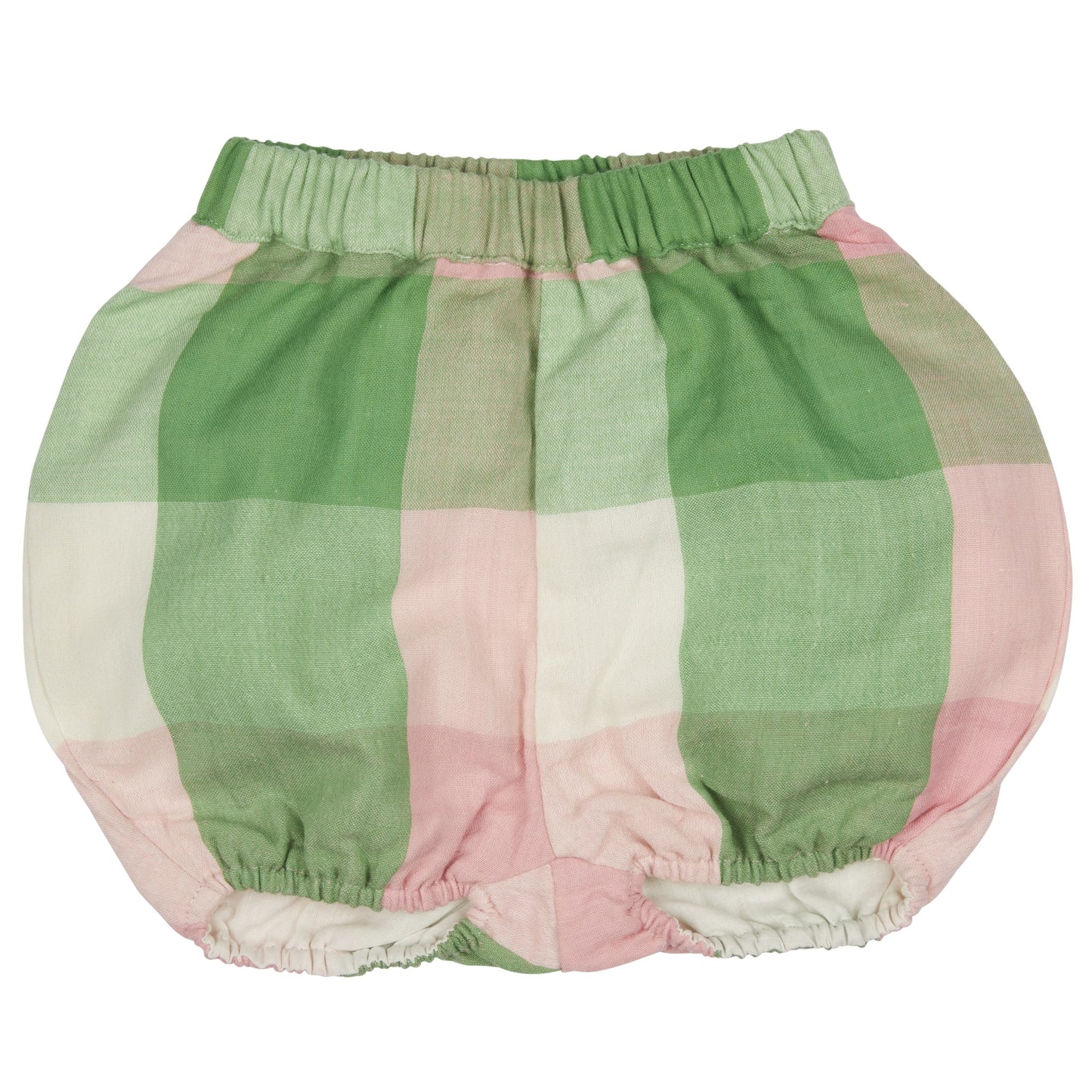 Pigeon Organics Bloomers Green/Pink Check